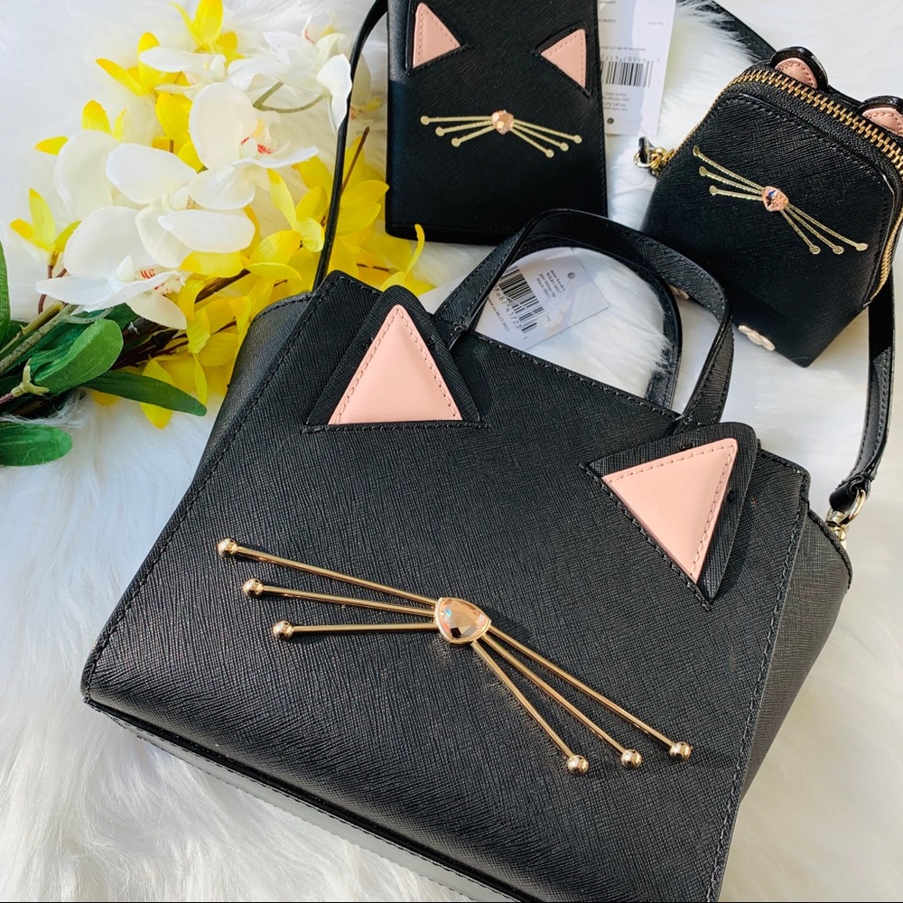 KATE SPADE MINI HAYDEN CAT PASSPORT COIN SATCHEL - Picture 4 of 8